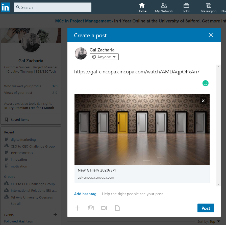 Cincopa Sharepage on Social